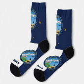 アラスカ州旗パトリオティック，アラスカ，米国州プレミアム ソックス (左)