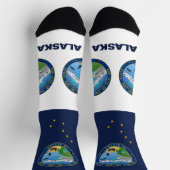 アラスカ州旗パトリオティック，アラスカ，米国州プレミアム ソックス (上部)