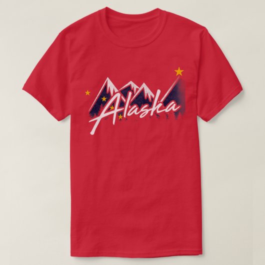 アラスカ州旗州Tシャツ Tシャツ (デザイン正面)