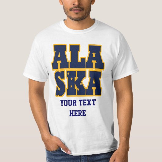 アラスカ州旗文字 Tシャツ (正面)