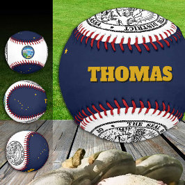 アラスカ州旗,アラスカ,モノグラム/野球ボール 野球ボール