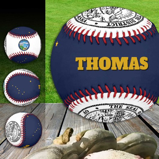 アラスカ州旗，アラスカ，モノグラム/野球ボール 野球ボール