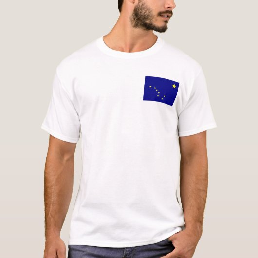 アラスカ州旗+地図Tシャツ Tシャツ (正面)