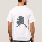 アラスカ州旗+地図Tシャツ Tシャツ (裏面)