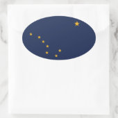 アラスカ州旗 楕円形シール (バッグ)