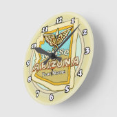 アラスカ州看護師の杖（カデュケウス） ラウンド壁時計 (傾斜)