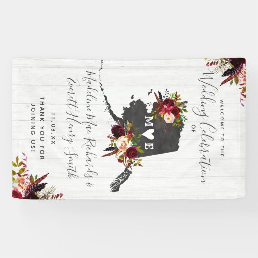 アラスカ州素朴結婚目的地の歓迎 横断幕 (横)