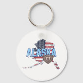 アラスカ州統一された州マップヴィンテージUSA キーホルダー (正面)