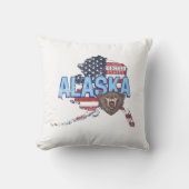 アラスカ州統一された州マップヴィンテージUSA クッション (正面)