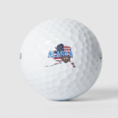 アラスカ州統一された州マップヴィンテージUSA ゴルフボール (正面)