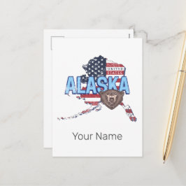 アラスカ州統一された州マップヴィンテージUSA シーズンポストカード
