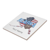 アラスカ州統一された州マップヴィンテージUSA タイル (側面)