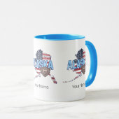 アラスカ州統一された州マップヴィンテージUSA マグカップ (正面右)