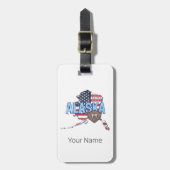 アラスカ州統一された州マップヴィンテージUSA ラゲッジタグ (正面縦)