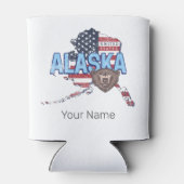 アラスカ州統一された州マップヴィンテージUSA 缶クーラー (裏面)