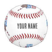 アラスカ州統一された州マップヴィンテージUSA 野球ボール (正面)