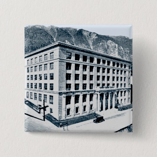 アラスカ州首都ジュノー日付1930ヴィンテージ 缶バッジ (正面)