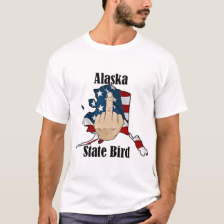 アラスカ州鳥Tシャツ中指旗 Tシャツ