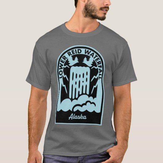 アラスカ州 ローワー・リード滝 Tシャツ (正面)