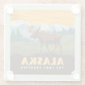 アラスカ州 | Frontier Moose ガラスコースター (裏面)