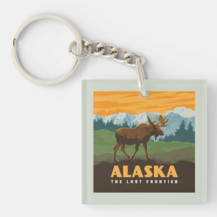 アラスカ州 Frontier Moose キーホルダー