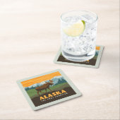 アラスカ州 | Frontier Moose スクエアペーパーコースター (インサイチュ)