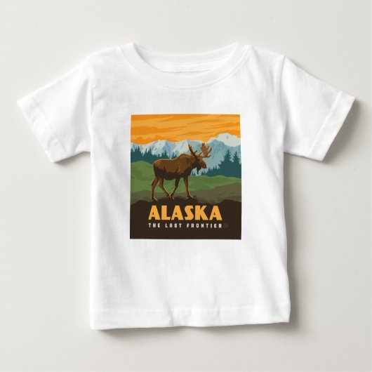 アラスカ州 | Frontier Moose ベビーTシャツ (正面)