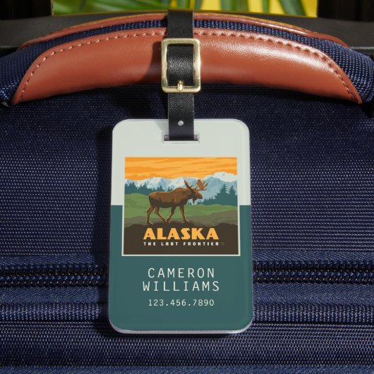 アラスカ州 | Frontier Moose ラゲッジタグ (正面インサイチュ2)