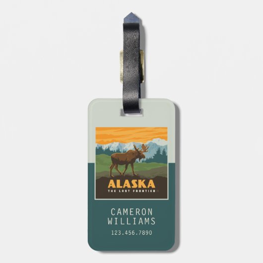 アラスカ州 | Frontier Moose ラゲッジタグ (裏面縦)
