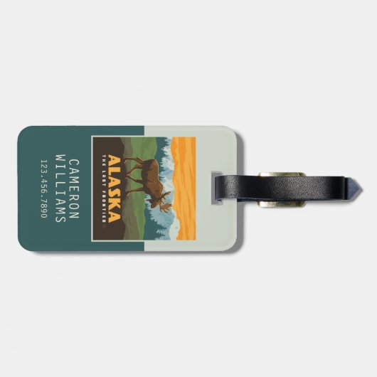 アラスカ州 | Frontier Moose ラゲッジタグ (裏面横)