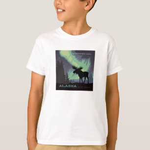 アラスカ州 Northern Lightsムース Tシャツ