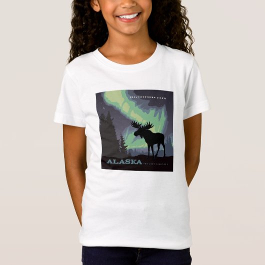 アラスカ州 | Northern Lightsムース Tシャツ (正面)