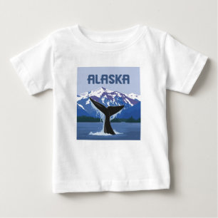 アラスカ州   Whale Tale ベビーTシャツ