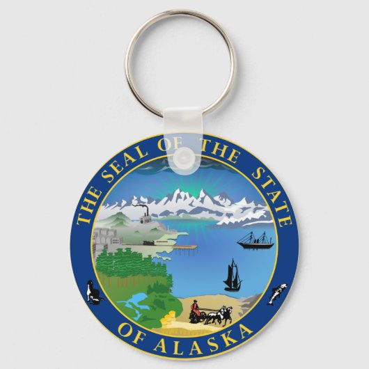 アラスカ州USAキーチェーンのシール キーホルダー (正面)