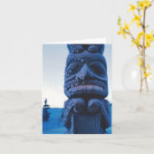 アラスカ彫刻トテンポール冬のシーンを折り畳み カード (黄色い花)