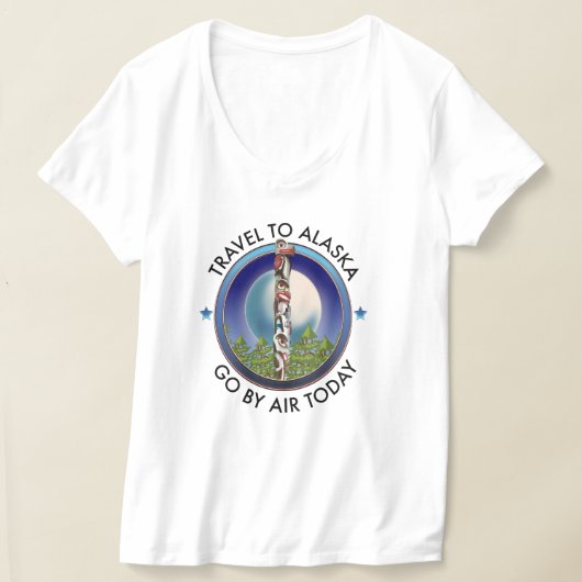 アラスカ旅行のロゴ Tシャツ (レイダウン)