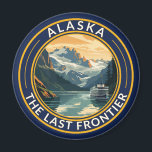 アラスカ旅行アートバッジ マグネット<br><div class="desc">アラスカのレトロベクトル旅行デザイン。色とヴィンテージの魅力を融合したレトロなスタイルの旅はっきりした行アートは、アドベンチャーセンスをインスパイア追求したデザインです。</div>