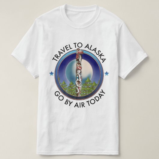 アラスカ旅行ロゴ Tシャツ (デザイン正面)