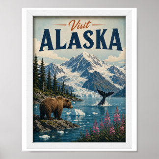 アラスカ旅行ヴィンテージ訪問 ポスター