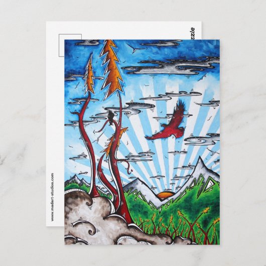 アラスカ旅行芸術はがき、アラスカを訪問！ ポストカード (正面/裏面)