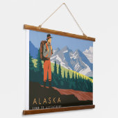 アラスカ旅行 吊り下げ型タペストリー (傾斜あり)