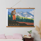 アラスカ旅行 吊り下げ型タペストリー (寝室)
