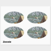 アラスカ旅行 楕円形シール (シート)