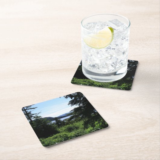 アラスカ景観美しいアラスカ写真 スクエアペーパーコースター (インサイチュ)