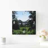 アラスカ景観美しいアラスカ写真 スクエア壁時計 (ホーム)