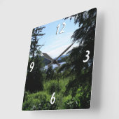 アラスカ景観美しいアラスカ写真 スクエア壁時計 (傾斜)