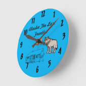 アラスカ最後の辺境 ラウンド壁時計 (傾斜)