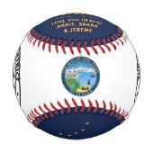 アラスカ最高のパパ、アメリカ愛国心、アラスカ州旗 野球ボール (正面)