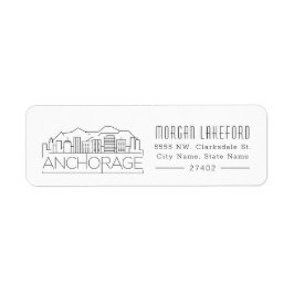 アラスカ様式のスカイライン、アンカレッジ | ラベル