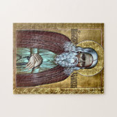 アラスカ正教会のキリスト教のアイコンのセント・ハーマン ジグソーパズル (横)